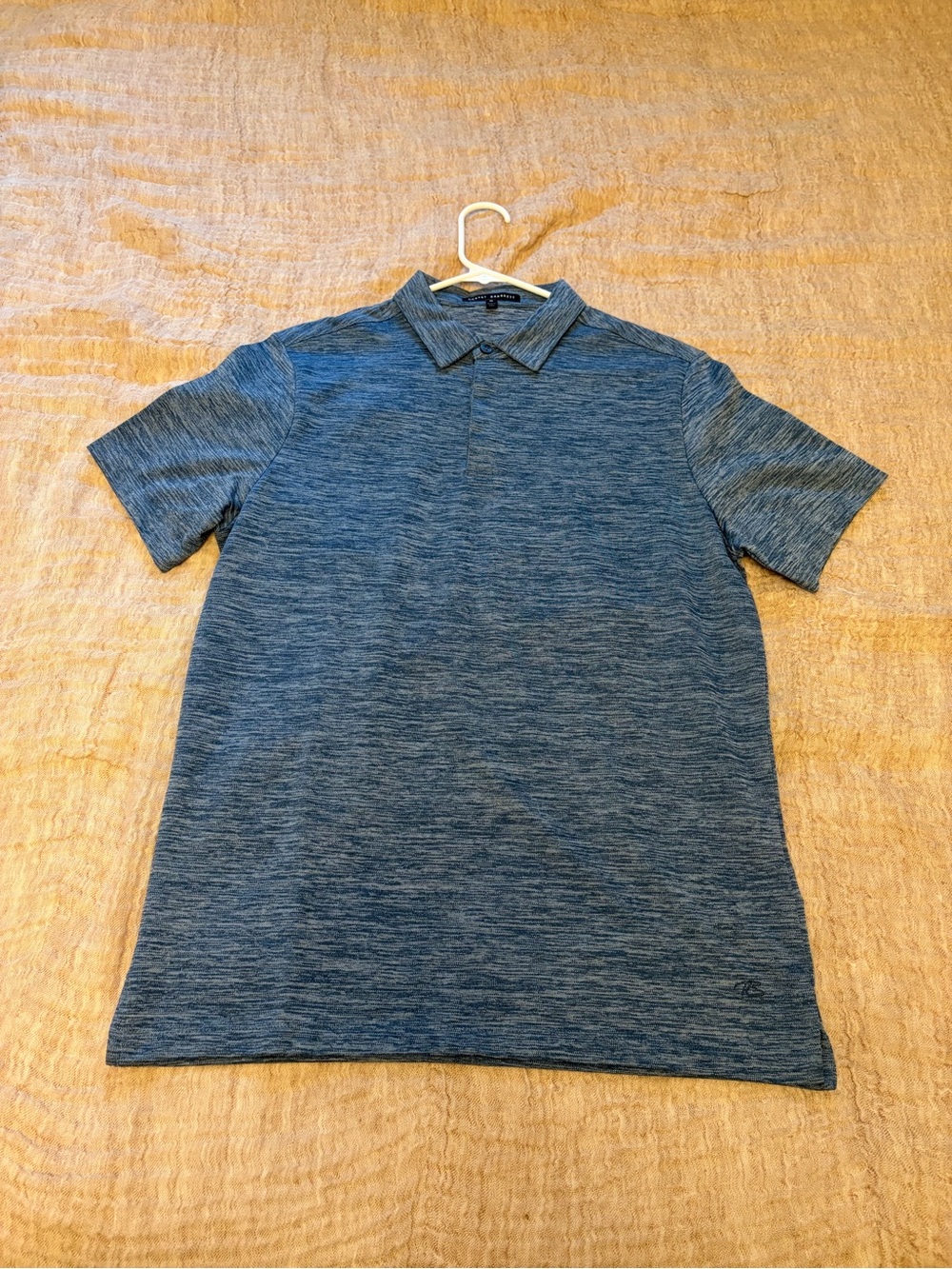Robert Barakett Heathered Blue Short Sleeve Polo